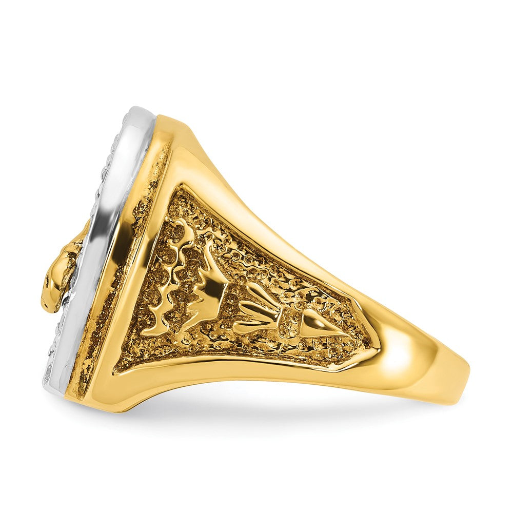 10k Two-tone IBGoodman Men's Horse and Horseshoe Diamond Ring Mounting