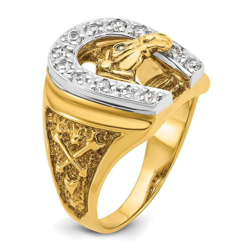 10k Two-tone IBGoodman Men's Horse and Horseshoe Diamond Ring Mounting