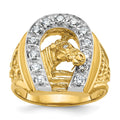 10k Two-tone IBGoodman Men's Horse and Horseshoe Diamond Ring Mounting