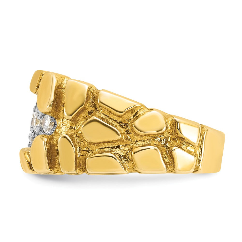 14k IBGoodman Men's Cluster Diamond Nugget Complete Ring