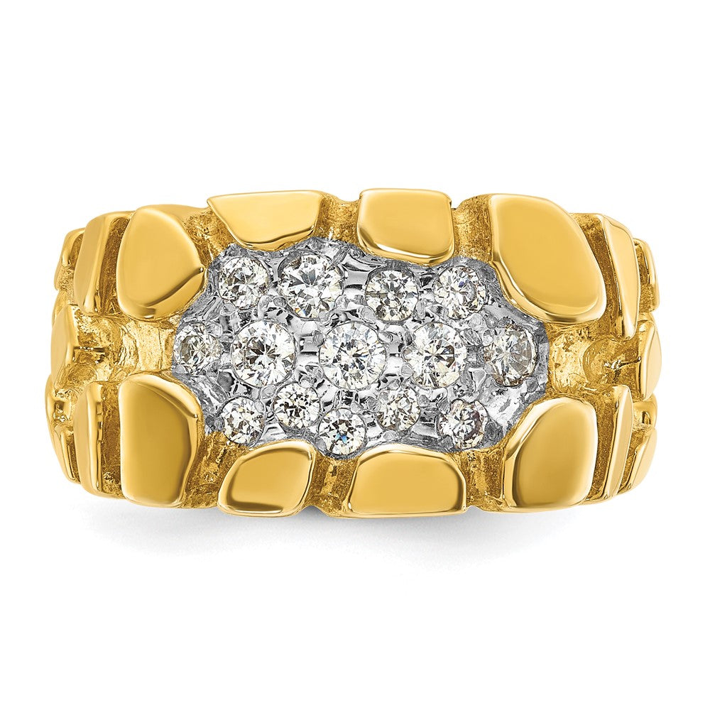 14k IBGoodman Men's Cluster Diamond Nugget Complete Ring