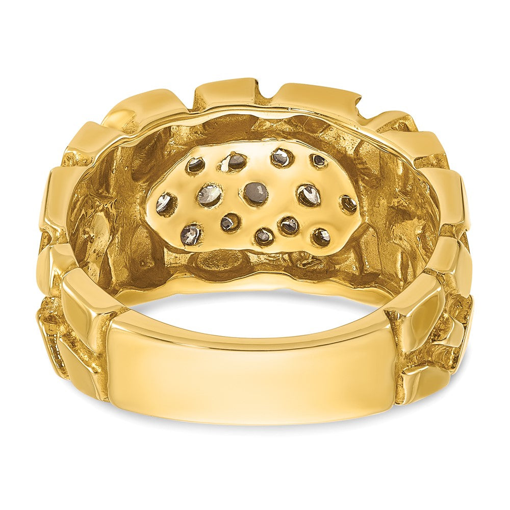 14k IBGoodman Men's Cluster Diamond Nugget Complete Ring