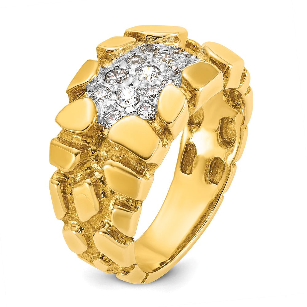 14k IBGoodman Men's Cluster Diamond Nugget Complete Ring