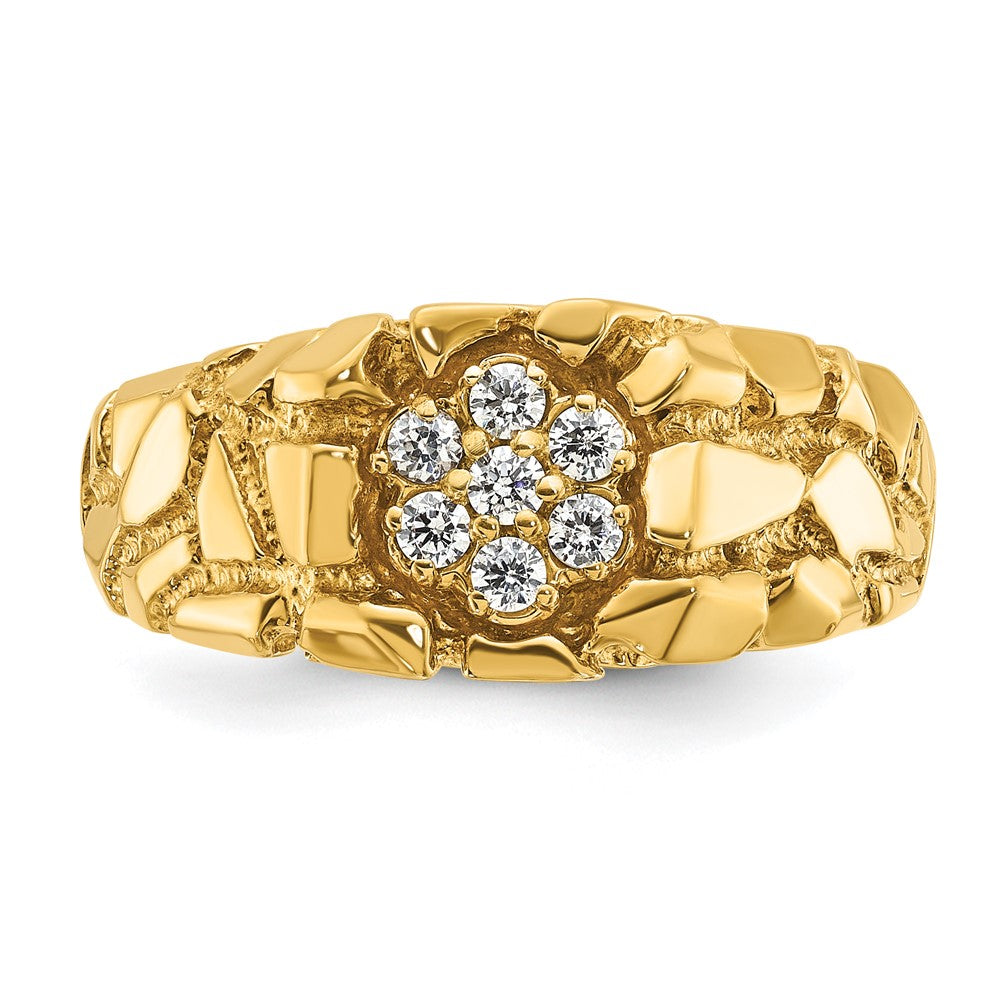 14k IBGoodman Men's Cluster Diamond Nugget Complete Ring