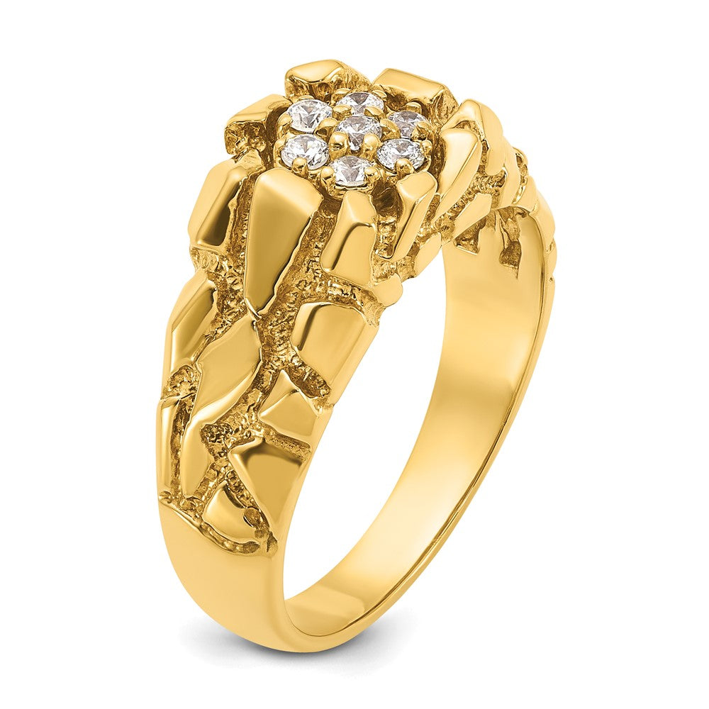 10k IBGoodman Men's Cluster Diamond Nugget Complete Ring