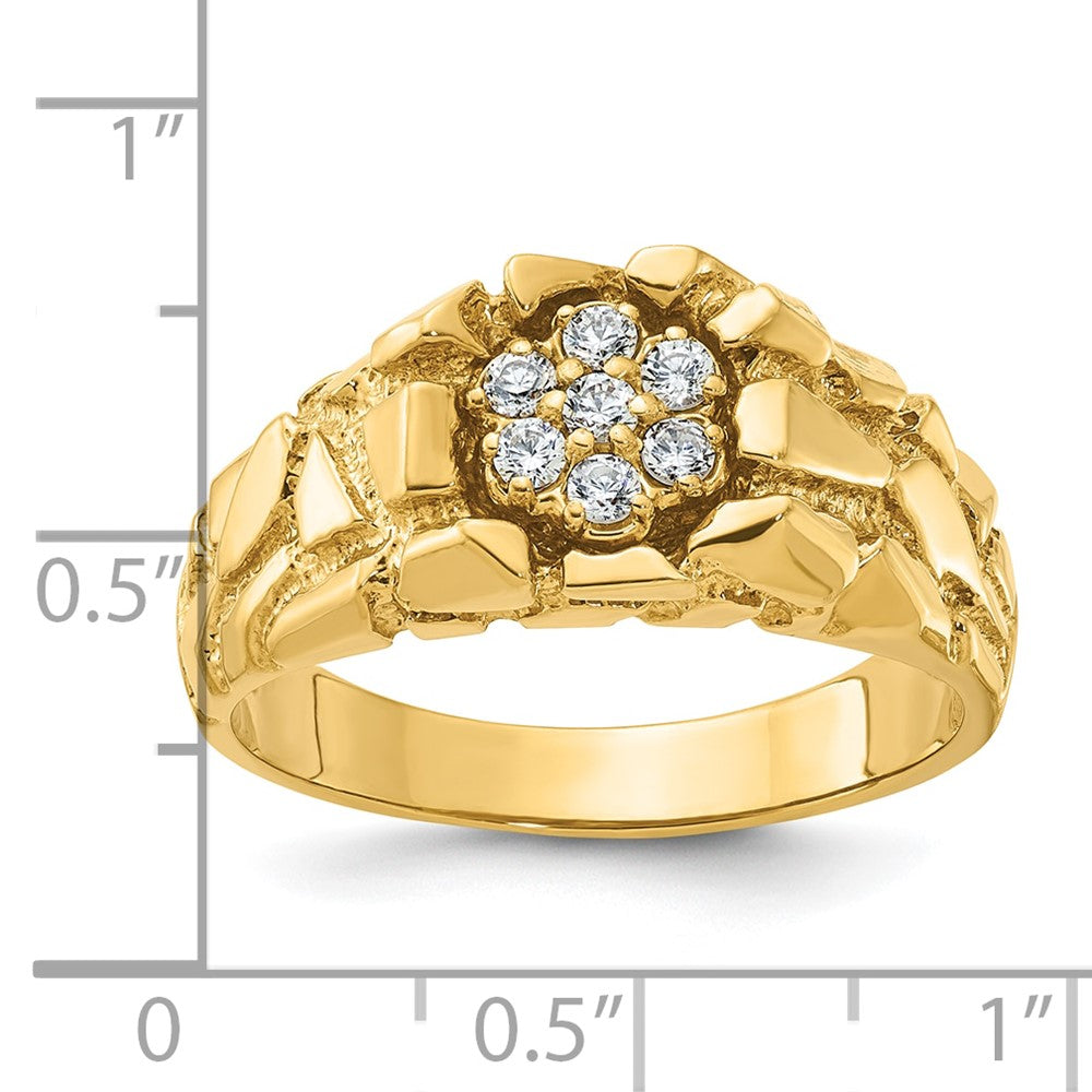 14k IBGoodman Men's Cluster Diamond Nugget Complete Ring