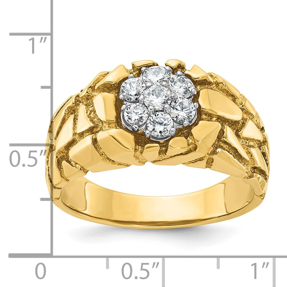 10k IBGoodman Men's Cluster Diamond Nugget Complete Ring