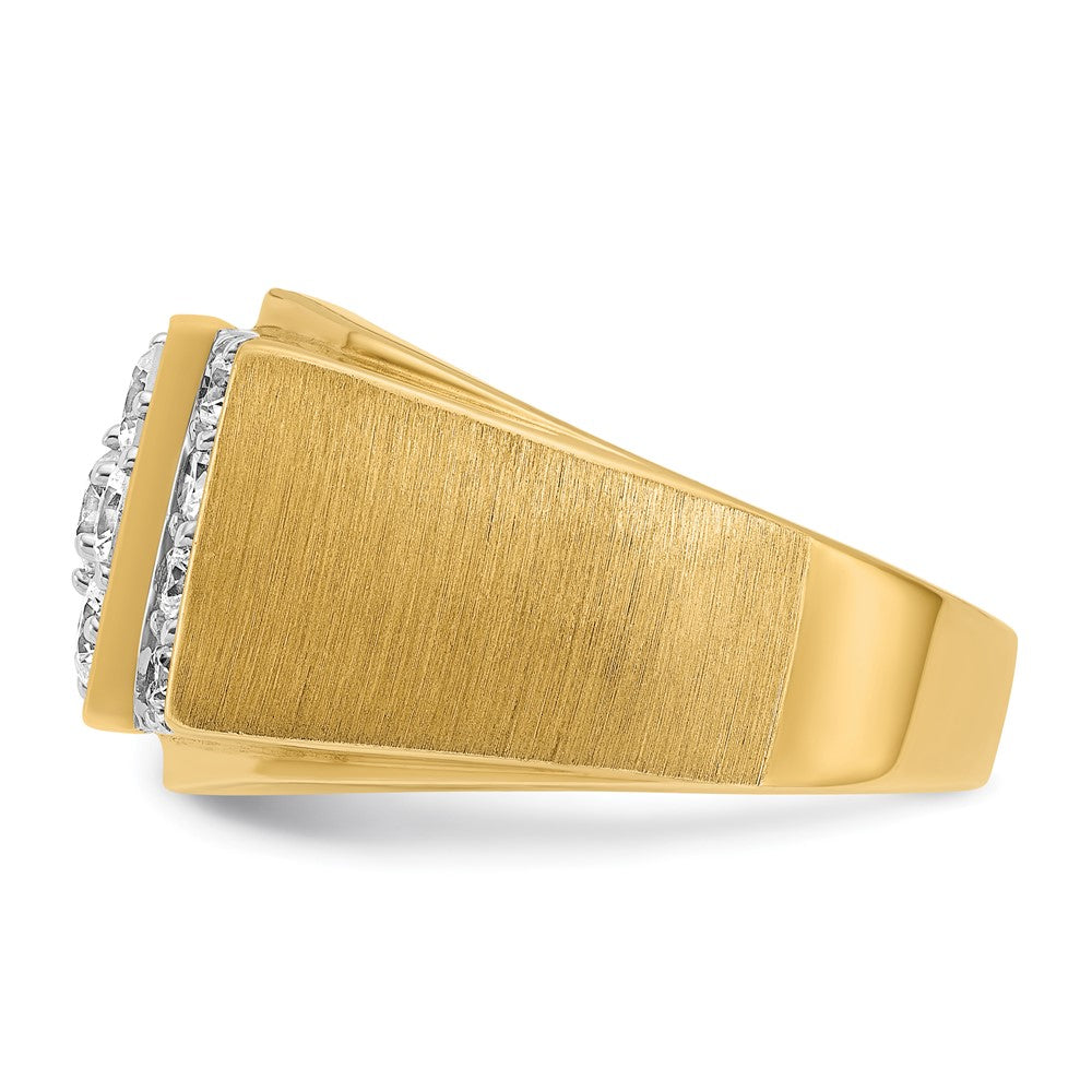 14k Two-tone IBGoodman Men's Polished and Satin Cluster Ring Mounting