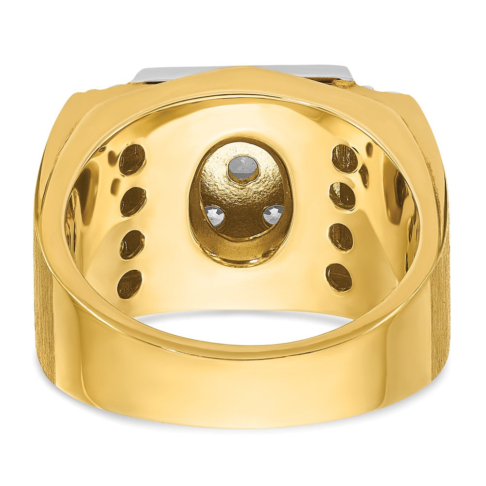 14k Two-tone IBGoodman Men's Polished and Satin Cluster Ring Mounting