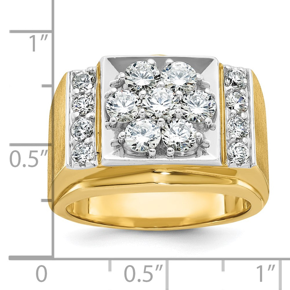 14k Two-tone IBGoodman Men's Polished and Satin Cluster Ring Mounting