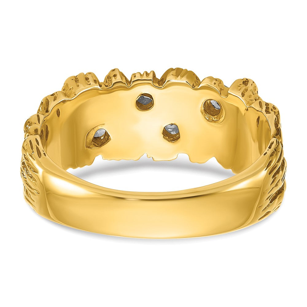 14k IBGoodman Men's Diamond Nugget Complete Ring