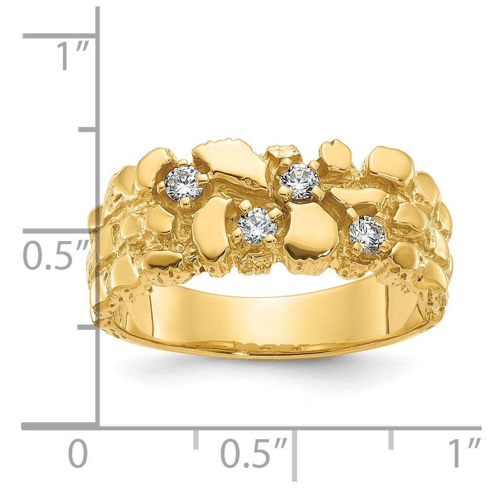 14k IBGoodman Men's Diamond Nugget Complete Ring