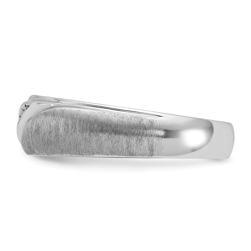 14k White Gold Polished/Satin Men's Ring Mounting