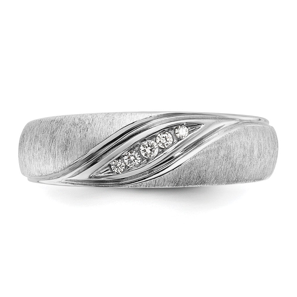 14k White Gold Polished/Satin Men's Ring Mounting