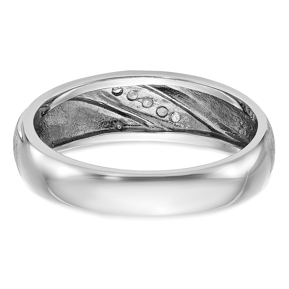 14k White Gold Polished/Satin Men's Ring Mounting