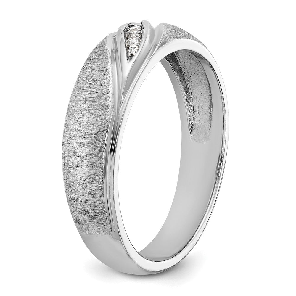 14k White Gold Polished/Satin Men's Ring Mounting