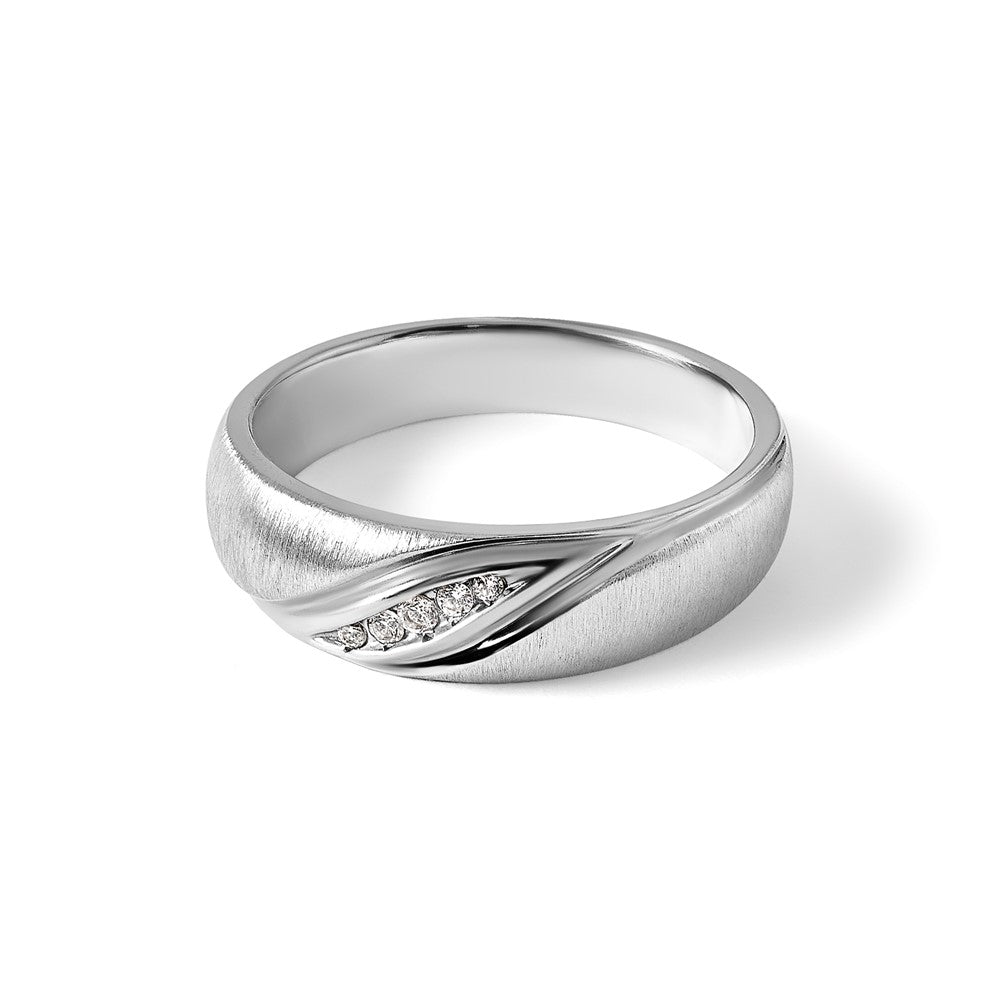 14k White Gold Polished/Satin Men's Ring Mounting