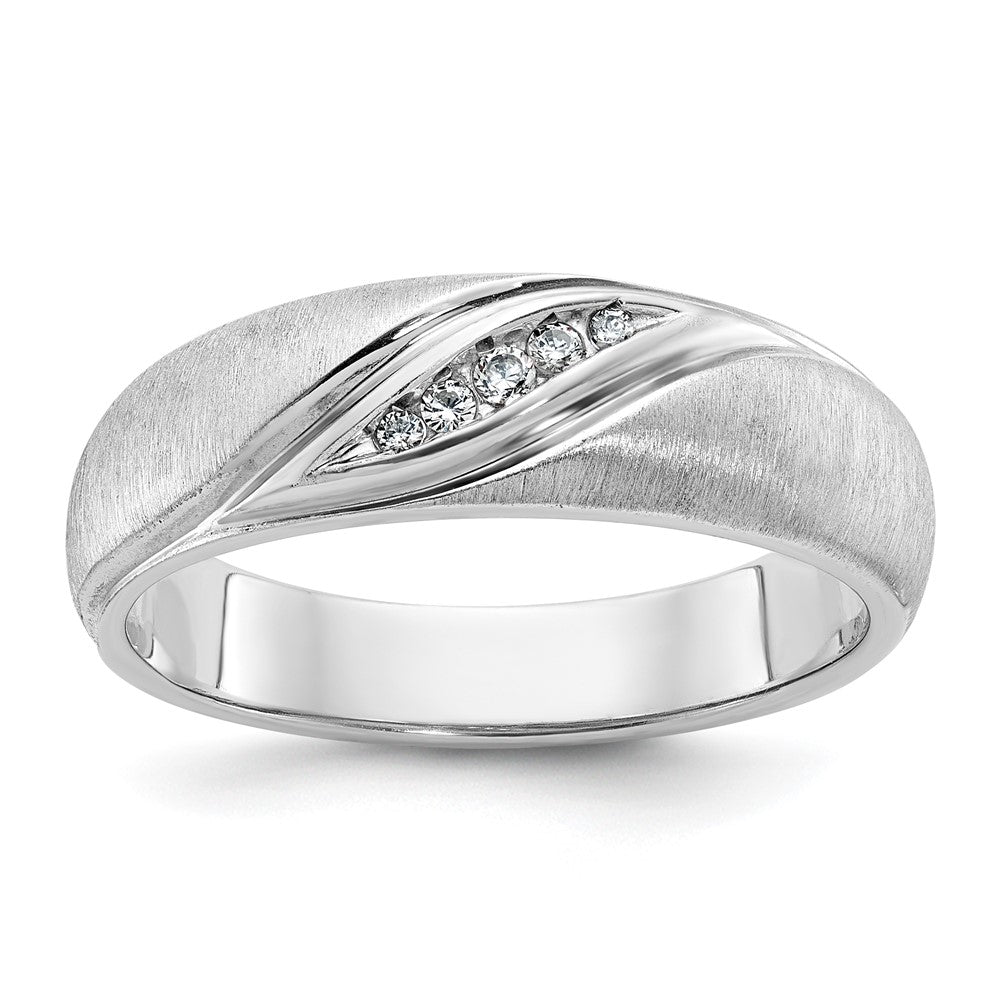 14k White Gold Polished/Satin Men's Ring Mounting