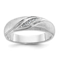 14k White Gold IBGoodman Men's Polished & Satin AA Diamond Ring