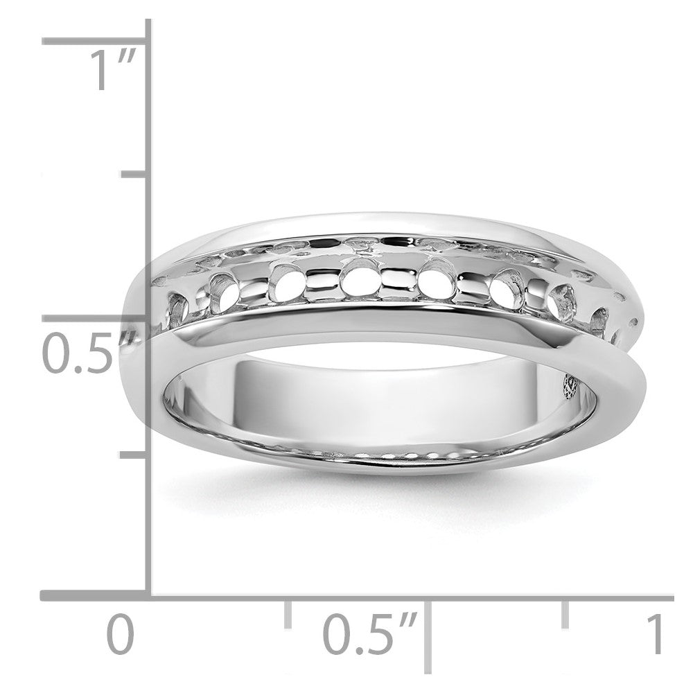 IBGoodman 14k White Gold Polished 9 Stone Men's Ring Mounting