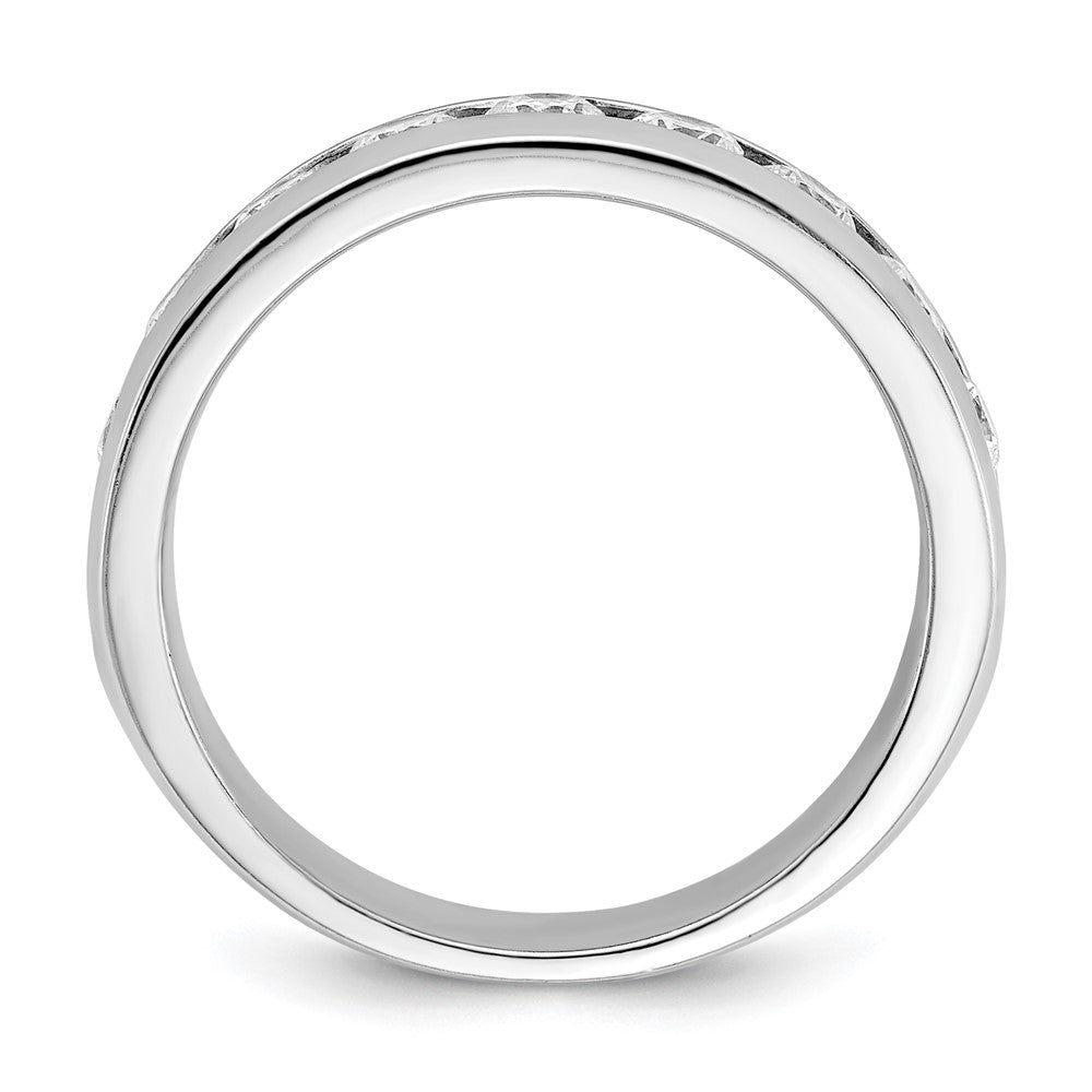 14k White Gold IBGoodman Men's Polished 9-Stone Diamond Ring