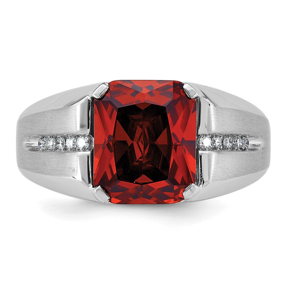 14k White Gold IBGoodman Men's Gemstone and Diamond Ring Mounting