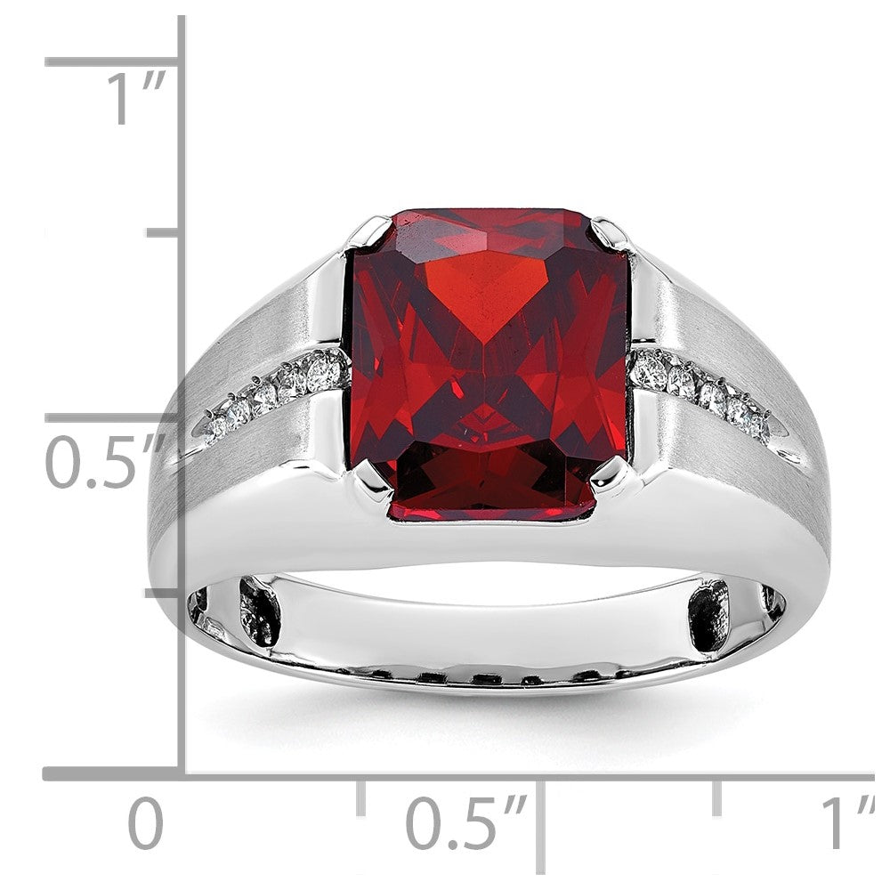 14k White Gold IBGoodman Men's Gemstone and Diamond Ring Mounting