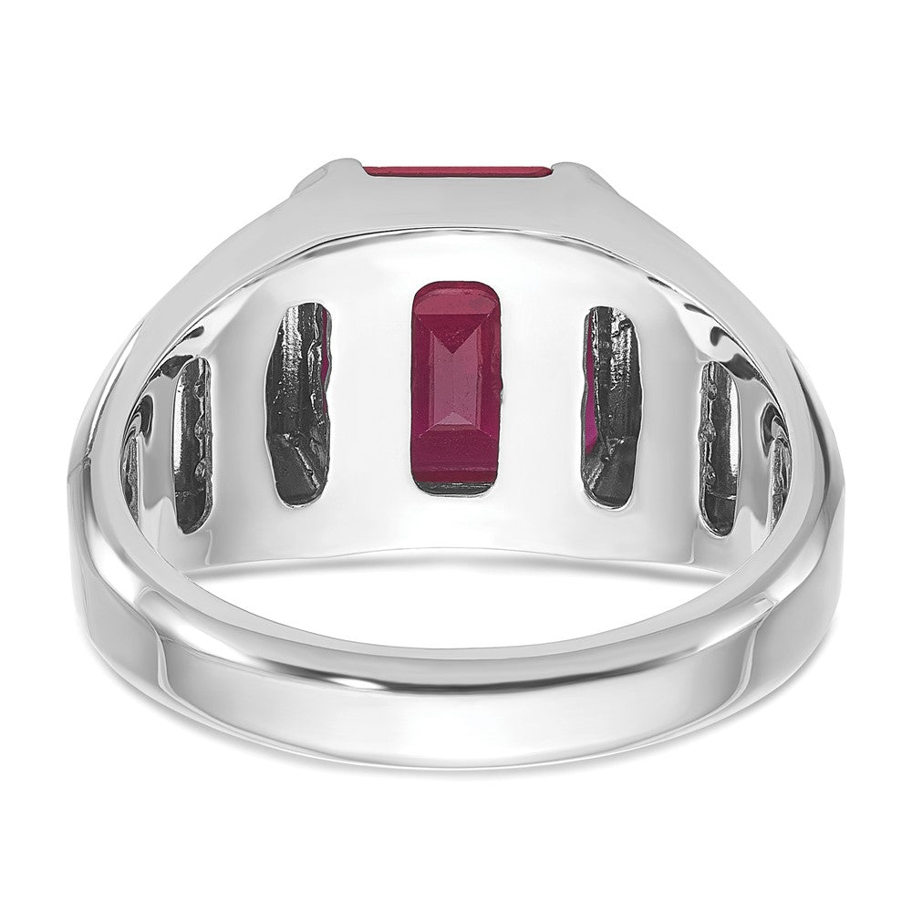 14k White Gold IBGoodman Men's Gemstone and Diamond Ring Mounting