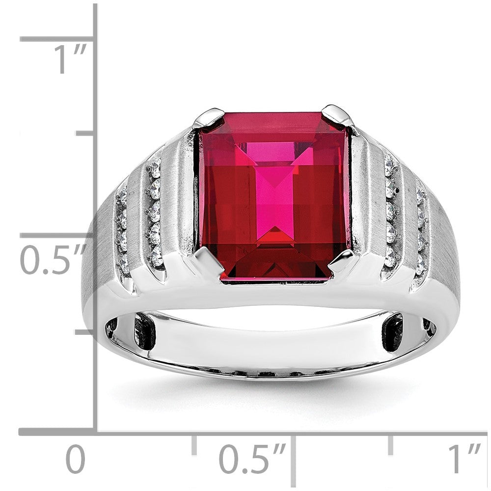 14k White Gold IBGoodman Men's Gemstone and Diamond Ring Mounting