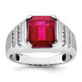 14k White Gold IBGoodman Men's Gemstone and Diamond Ring Mounting