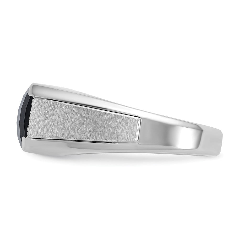 14k White Gold IBGoodman Men's Polished & Satin Gemstone Ring Mtg