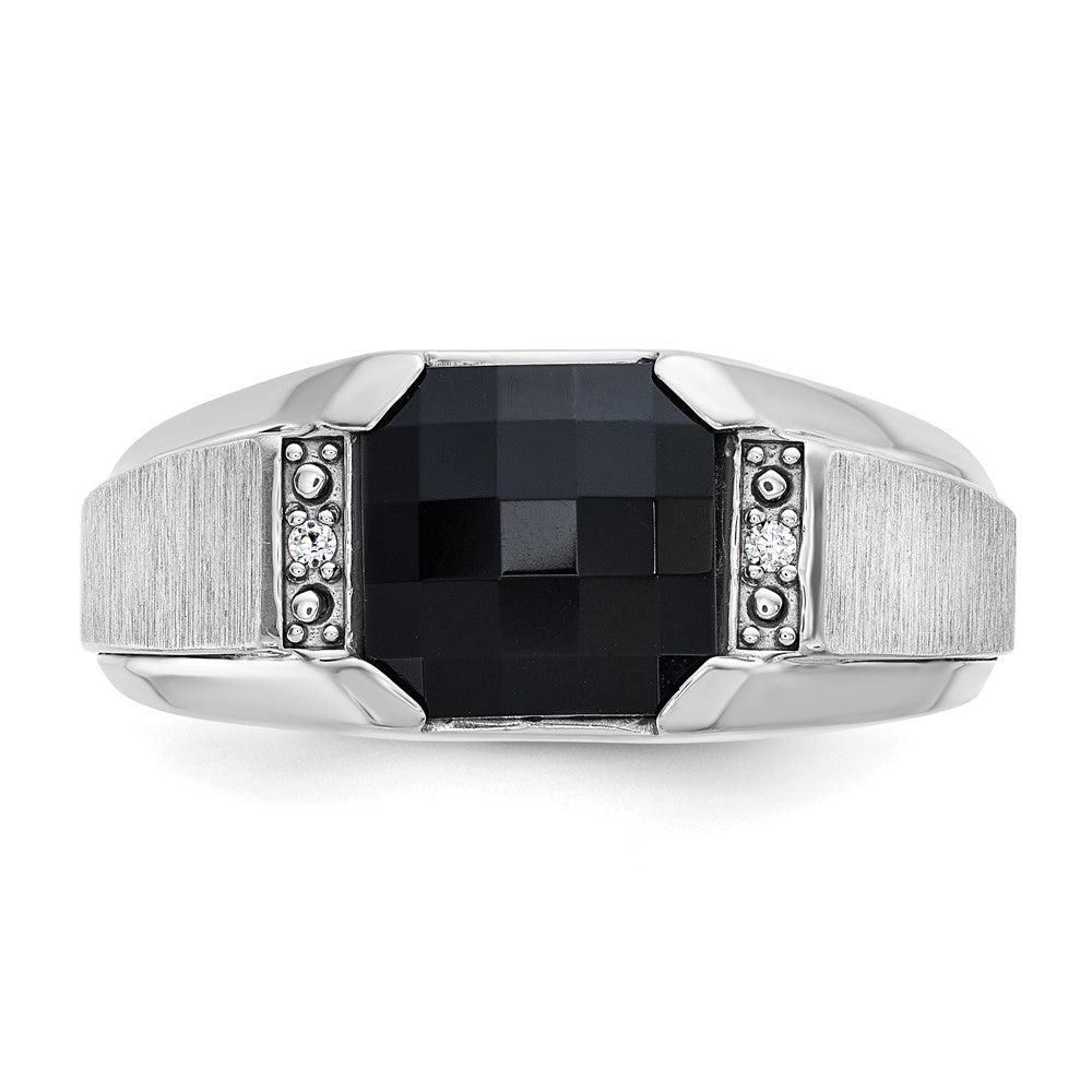 14k White Gold IBGoodman Men's Polished & Satin Gemstone Ring Mtg