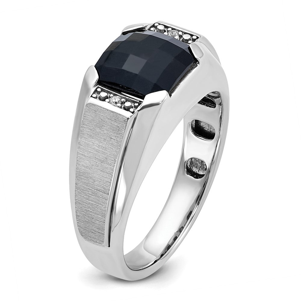 14k White Gold IBGoodman Men's Polished & Satin Gemstone Ring Mtg