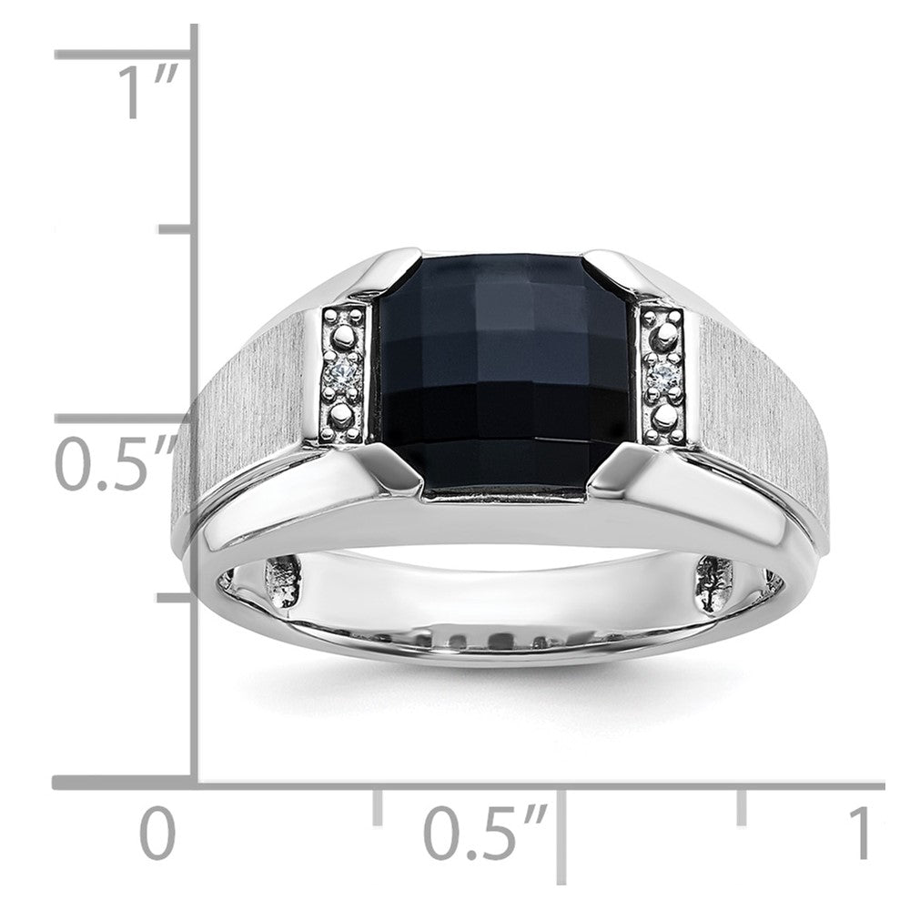 14k White Gold IBGoodman Men's Polished & Satin Gemstone Ring Mtg
