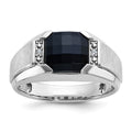 14k White Gold IBGoodman Men's Polished & Satin Gemstone Ring Mtg
