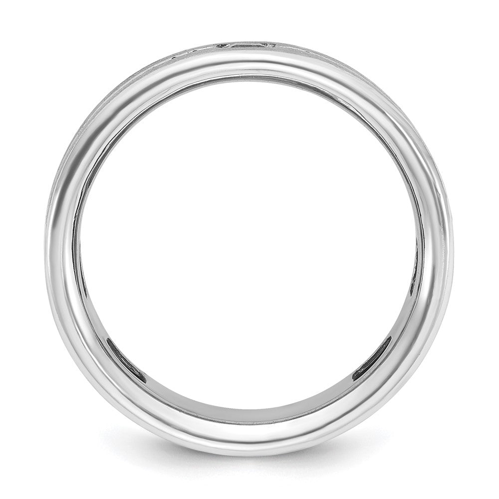 14k White Gold IBGoodman Men's Satin Cr. Sapphire Diamond Ring Mounting