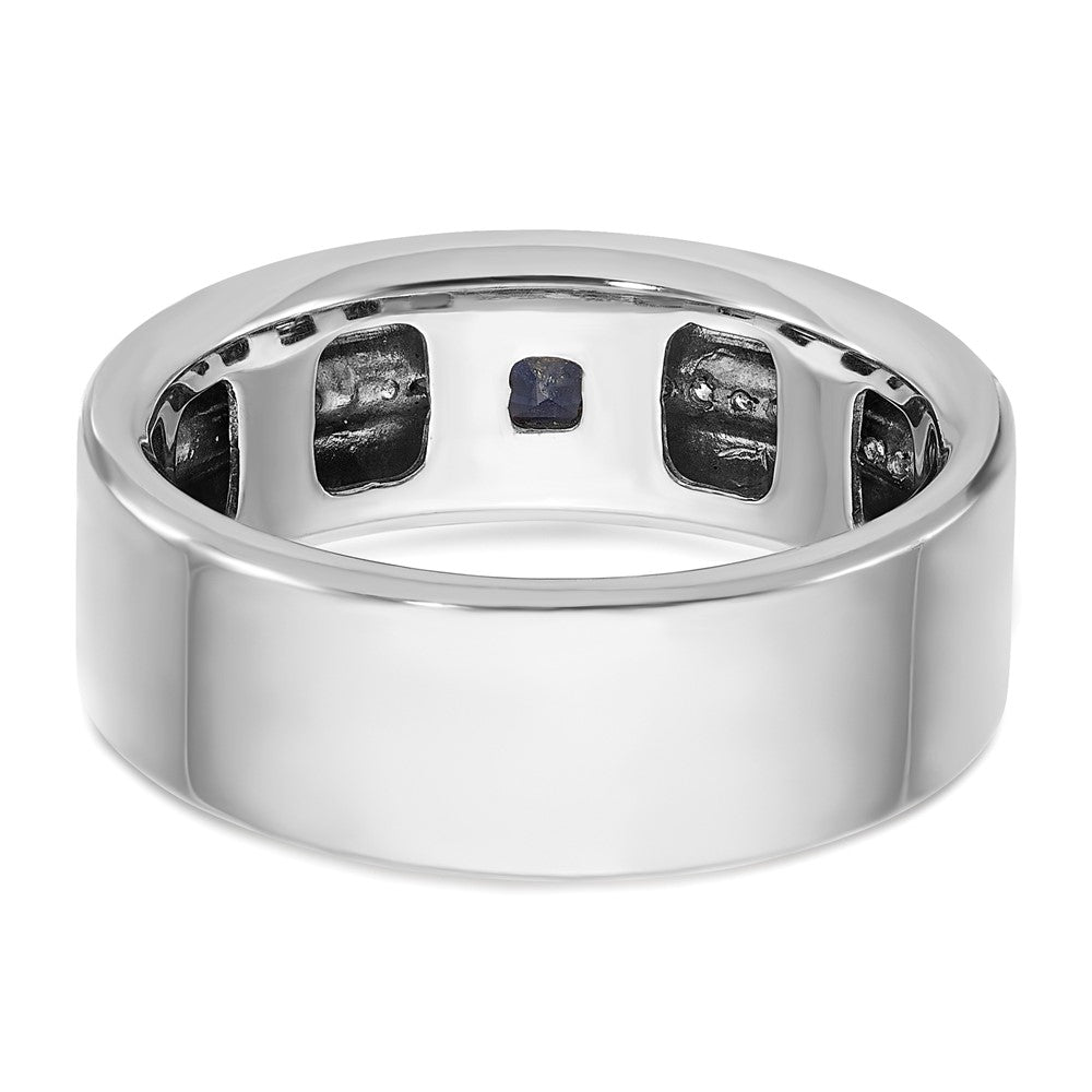 14k White Gold IBGoodman Men's Satin Cr. Sapphire Diamond Ring Mounting