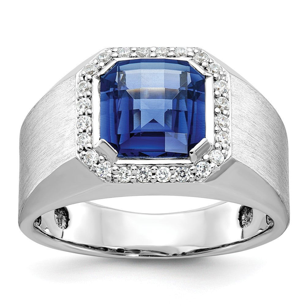 10k White Gold IBGoodman Men's Gemstone and Diamond Ring Mounting