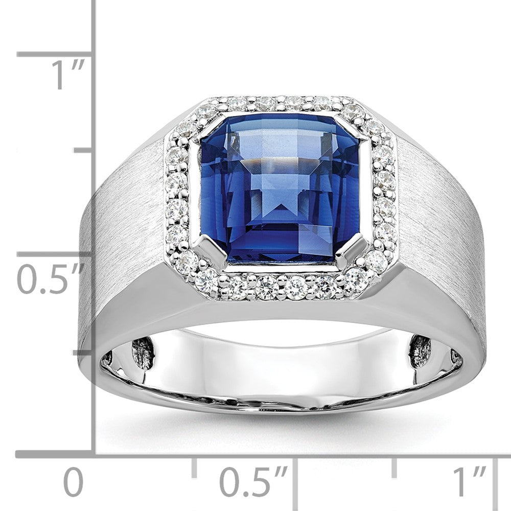 14k White Gold IBGoodman Men's Gemstone and Diamond Ring Mounting