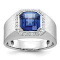14k White Gold IBGoodman Men's Gemstone and Diamond Ring Mounting