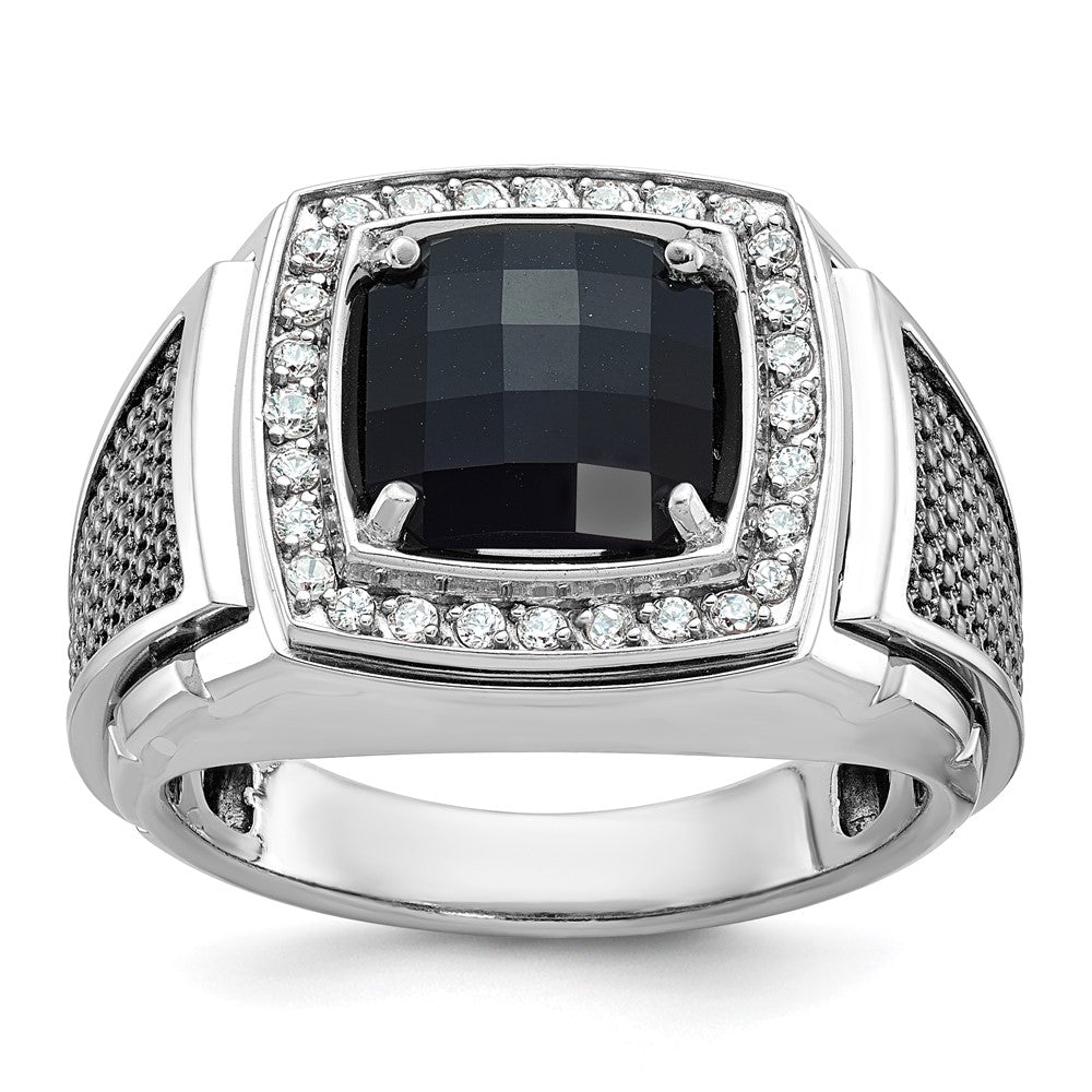 10k White Gold IBGoodman Men's Gemstone and Diamond Ring Mounting