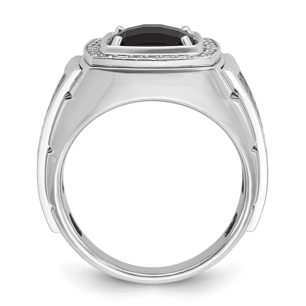 14k White Gold IBGoodman Men's Gemstone and Diamond Ring Mounting