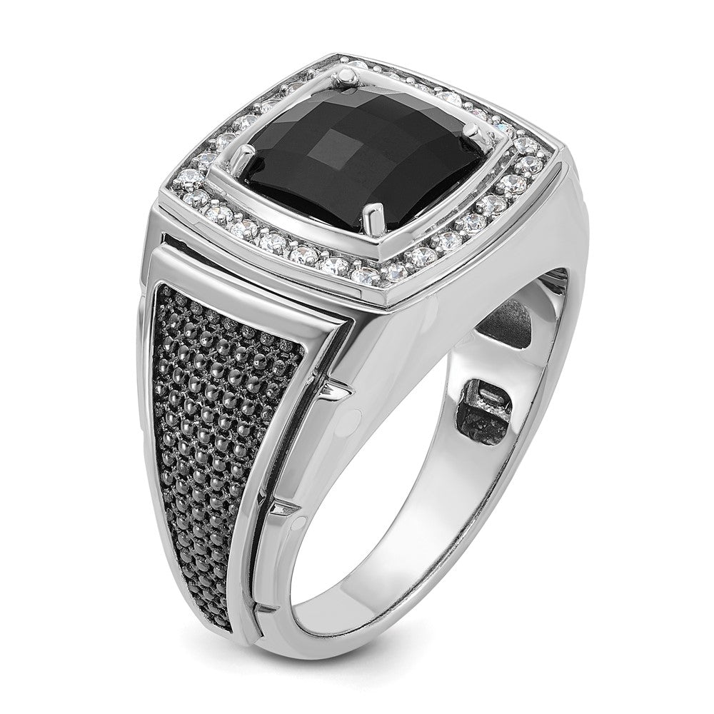 14k White Gold IBGoodman Men's Gemstone and Diamond Ring Mounting