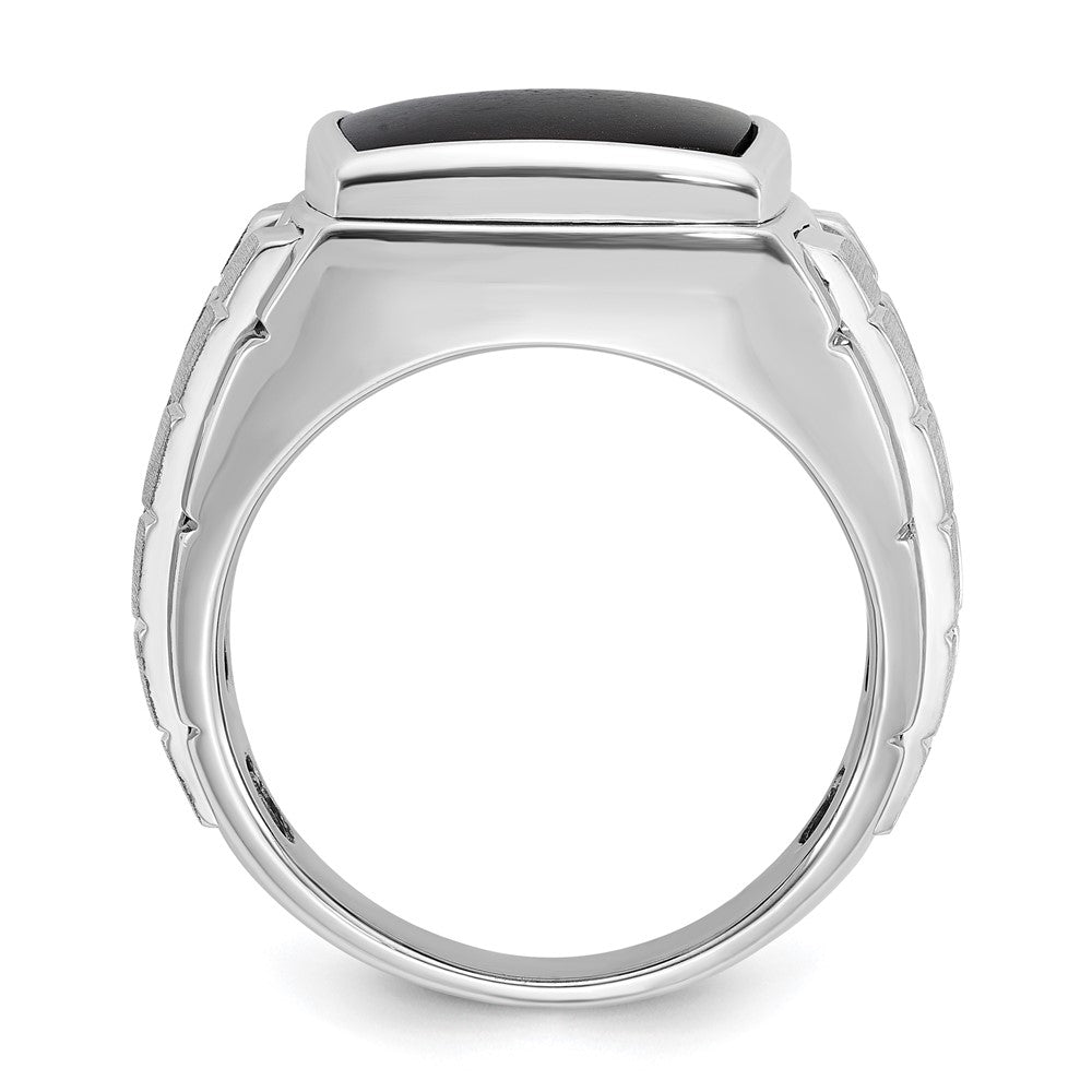 14k White Gold IBGoodman Men's Polished/Satin Onyx Complete Ring