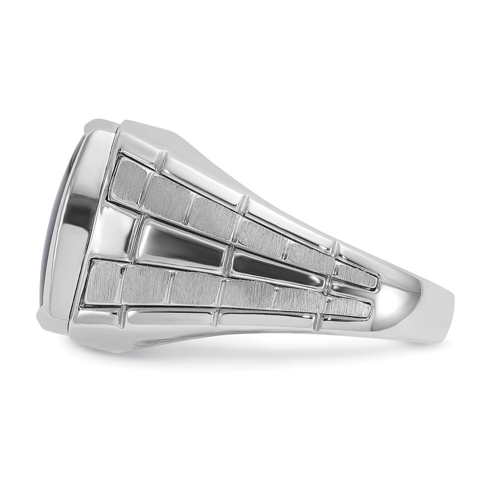 14k White Gold IBGoodman Men's Polished/Satin Onyx Ring Mounting