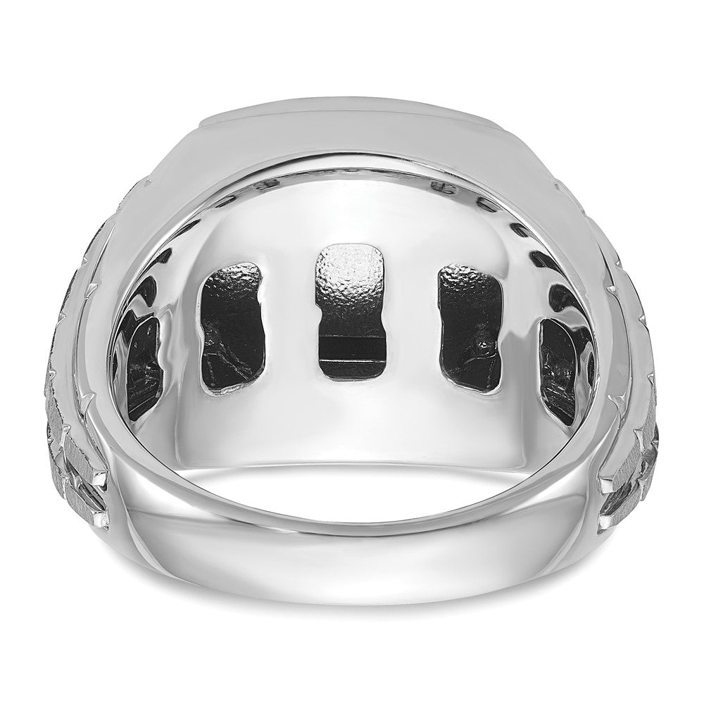 14k White Gold IBGoodman Men's Polished/Satin Onyx Ring Mounting