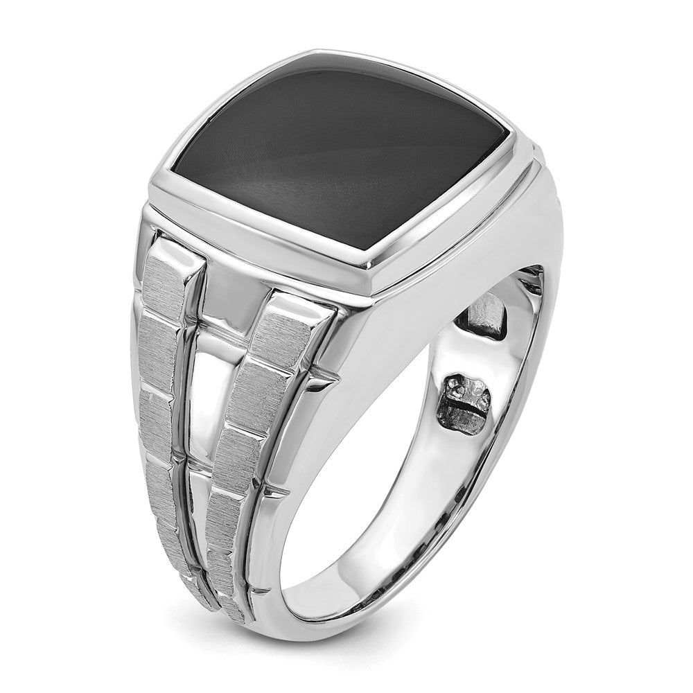 14k White Gold IBGoodman Men's Polished/Satin Onyx Ring Mounting