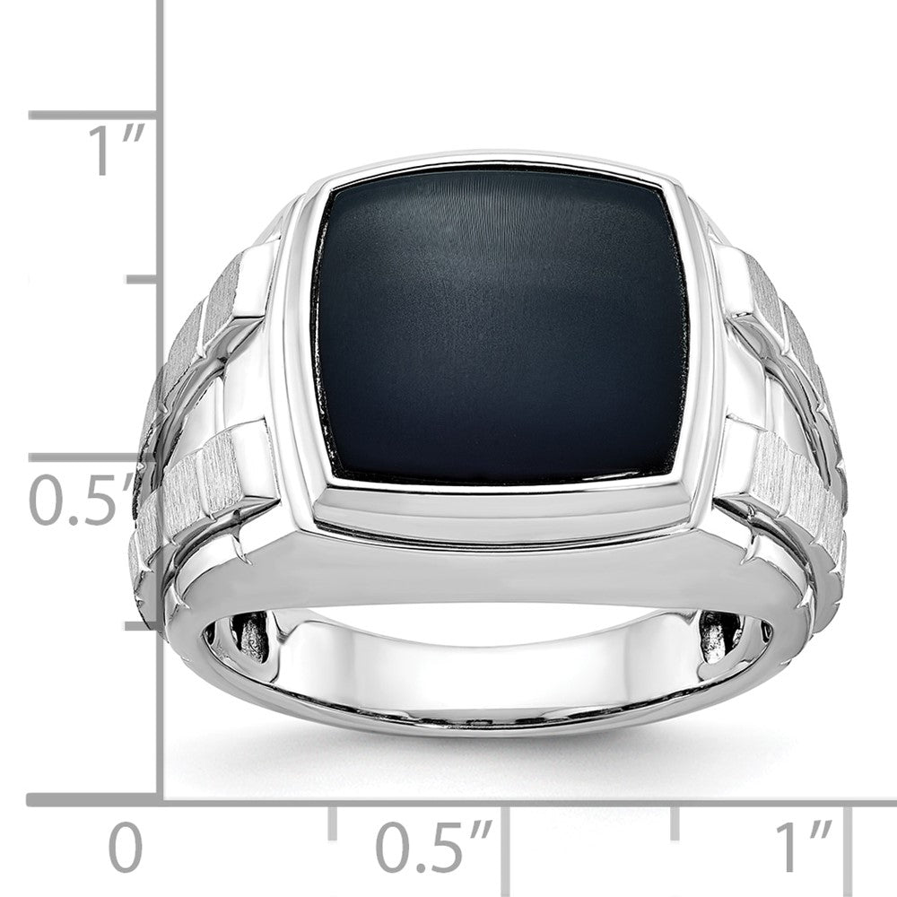 14k White Gold IBGoodman Men's Polished/Satin Onyx Ring Mounting