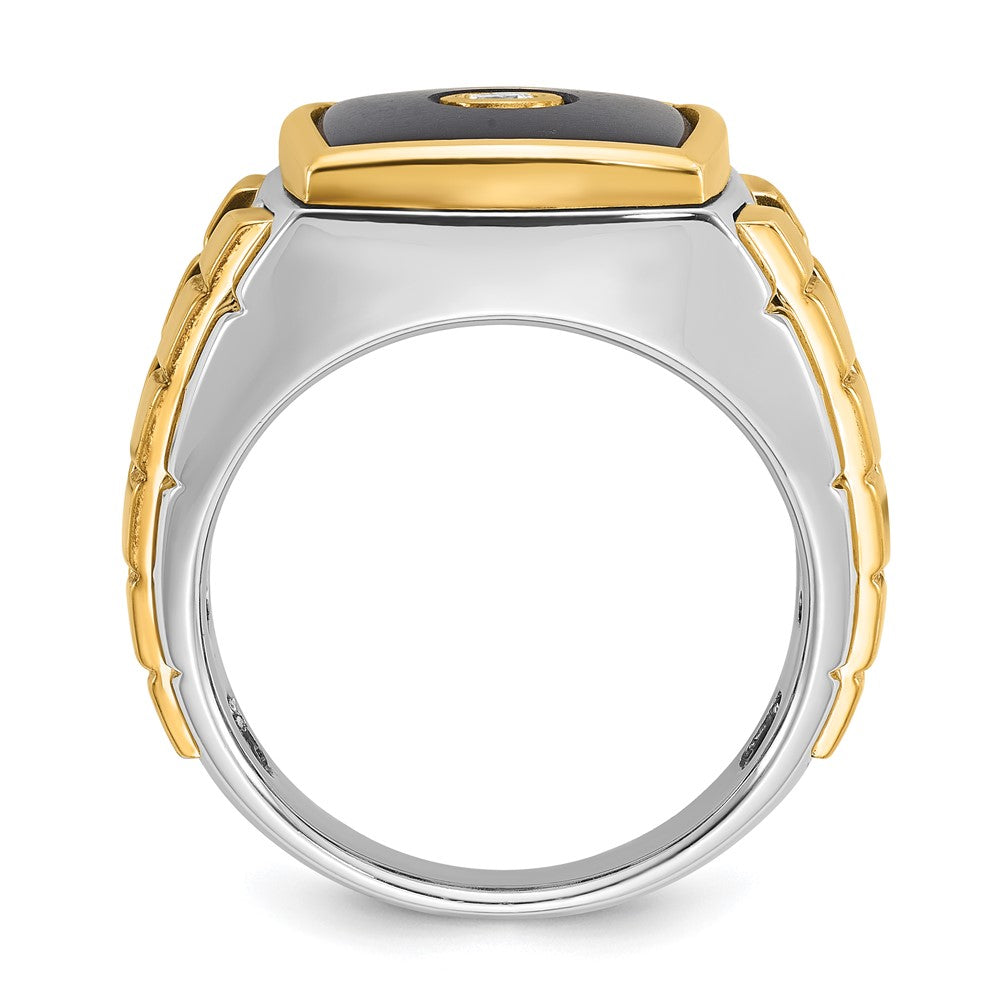 10k Two-tone IBGoodman Men's Onyx and Diamond Ring Mounting