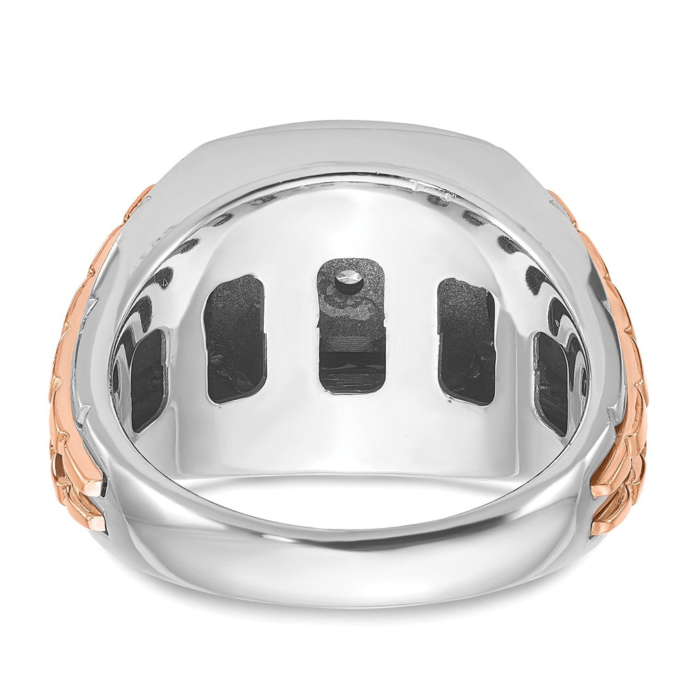 14k Two-tone White/Rose Gold IBGoodman Men's Onyx Diamond Ring Mounting